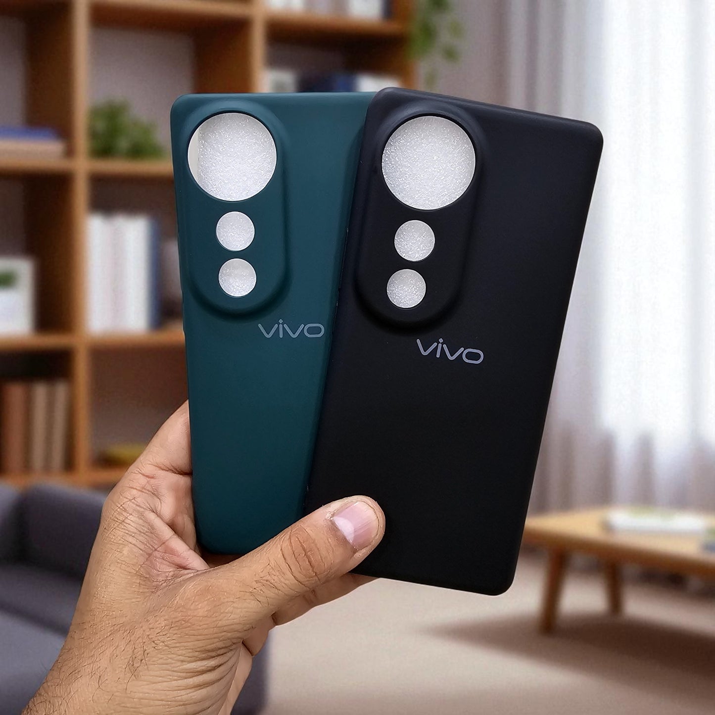 (Pack of 2) Silicone Case Cover for Vivo V40/Vivo V40 Pro 5G - Combo 2