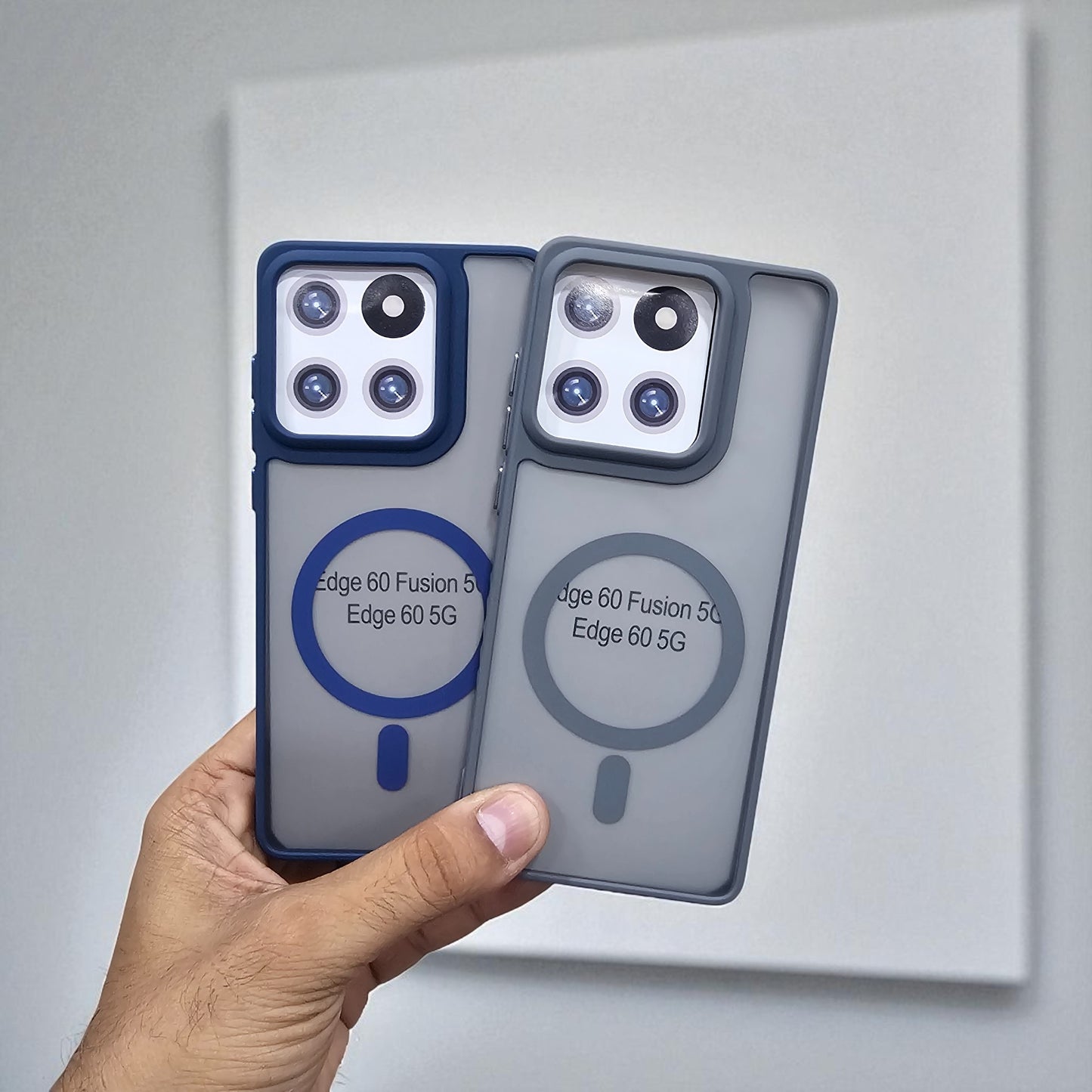 (Pack of 2) Magsafe Printed Metal Buttons Back Case Cover For Motorola Moto Edge 60 - Combo 1