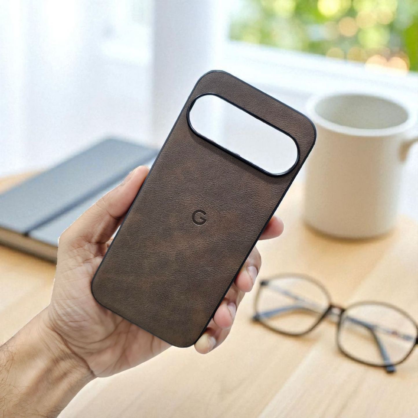 Google Pixel 10 5g Premium Leather Back Case Cover - brown