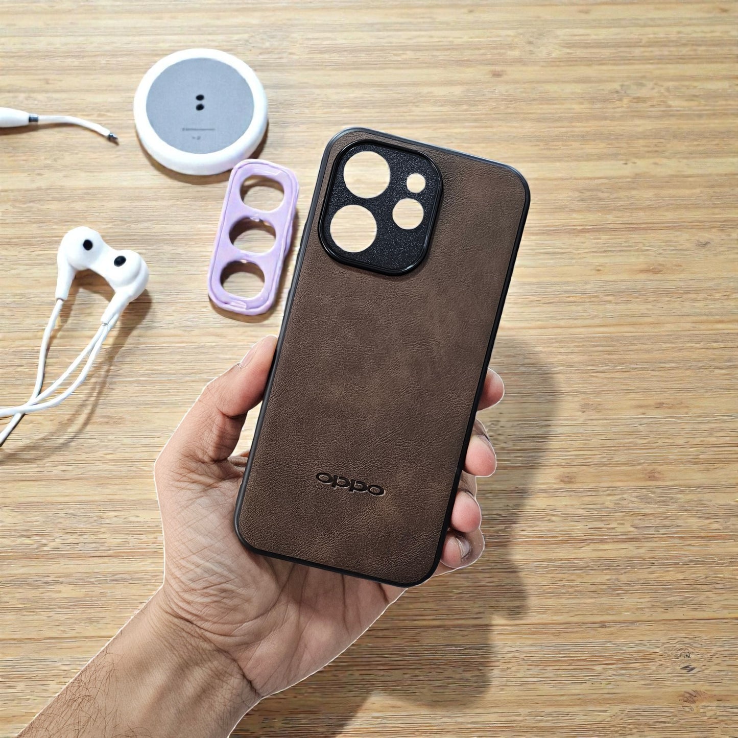 Vivo V70/V70 Elite 5g Premium Leather Back Case Cover - brown