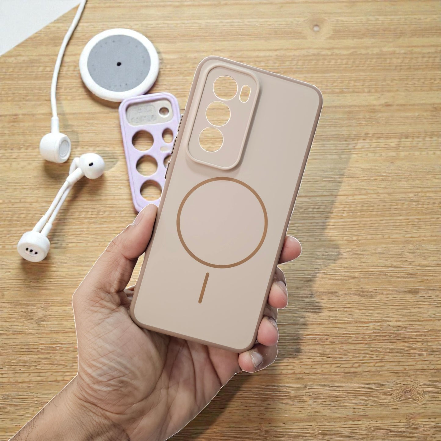 Oppo Reno 12 Pro 5g Premium Magsafe Printed Candy Color Back Case - Brown