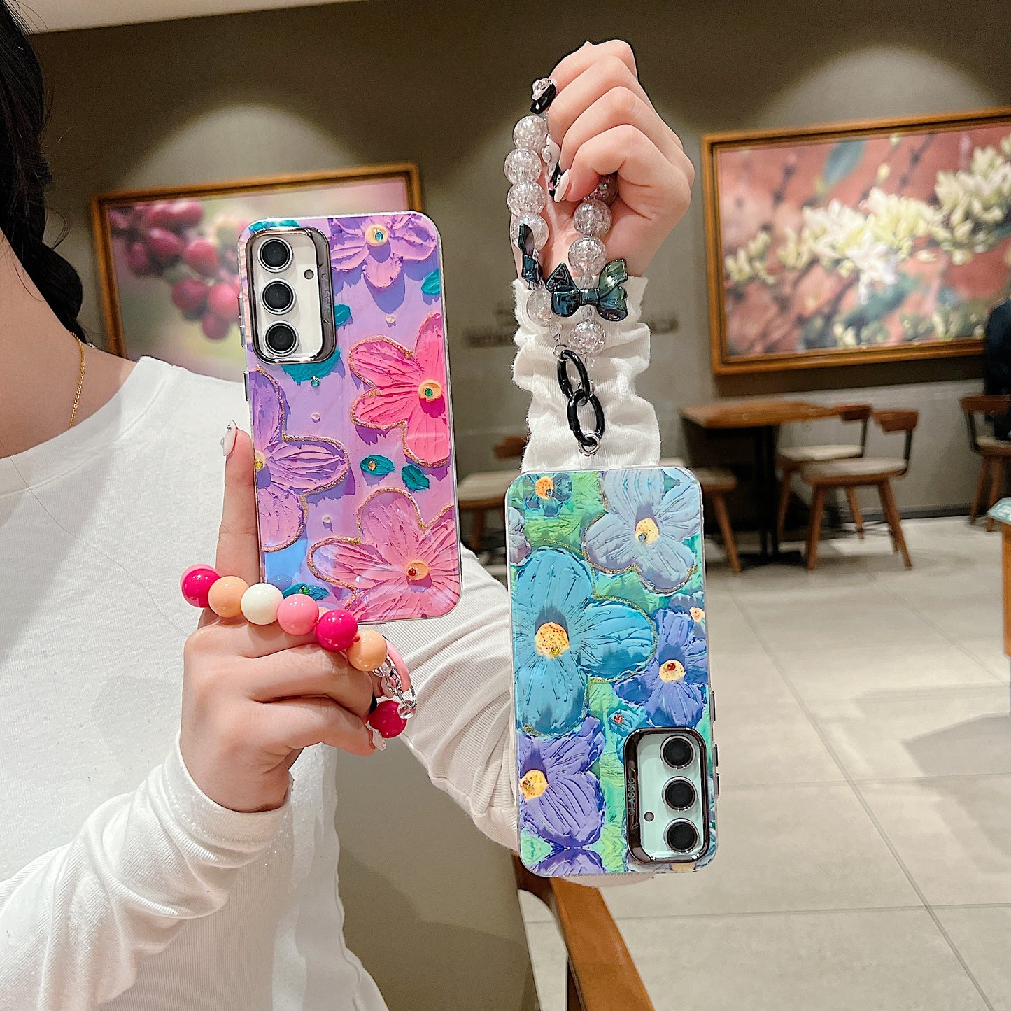 Samsung S24 FE 5G 3D Hot Trending Charms Rhinestone Flowers case - Pattern 4