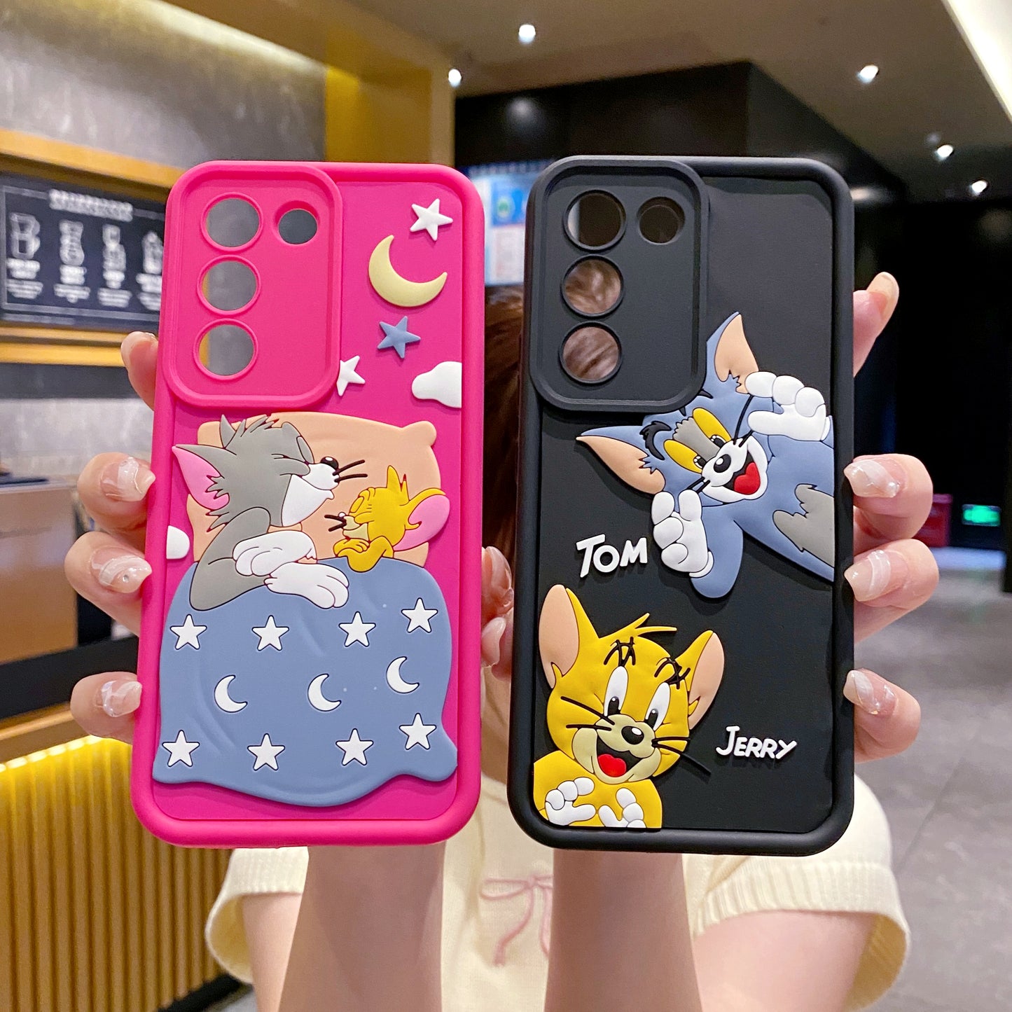 Realme 14x 5G Tom & Jerry Soft Silicone Cute 3D Cartoon Back Cover Case - Tom & Jerry