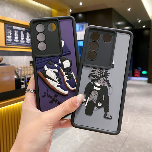 Vivo V27 5G Moto Rider Soft Silicone Cute 3D Cartoon Back Cover Case - Moto Rider