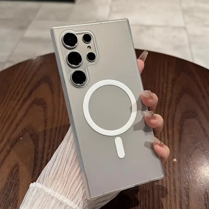 Samsung S24 Ultra 5g Frosted Magnetic Ultra Slim Back Case- frosted White