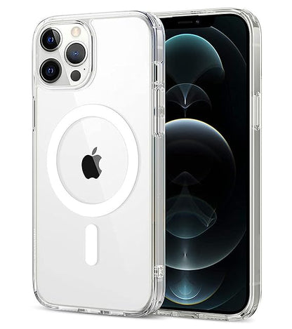 Apple iPhone 12 Pro Anti Yellow Clear Magsafe Back Case Cover - White