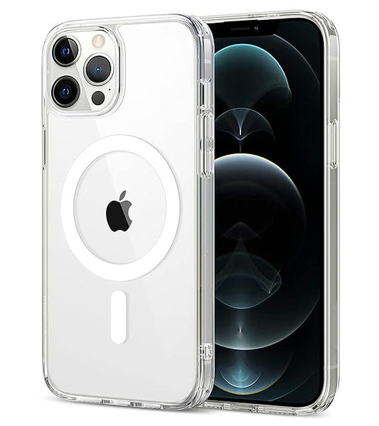 Apple iPhone 12 Pro Anti Yellow Clear Magsafe Back Case Cover - White