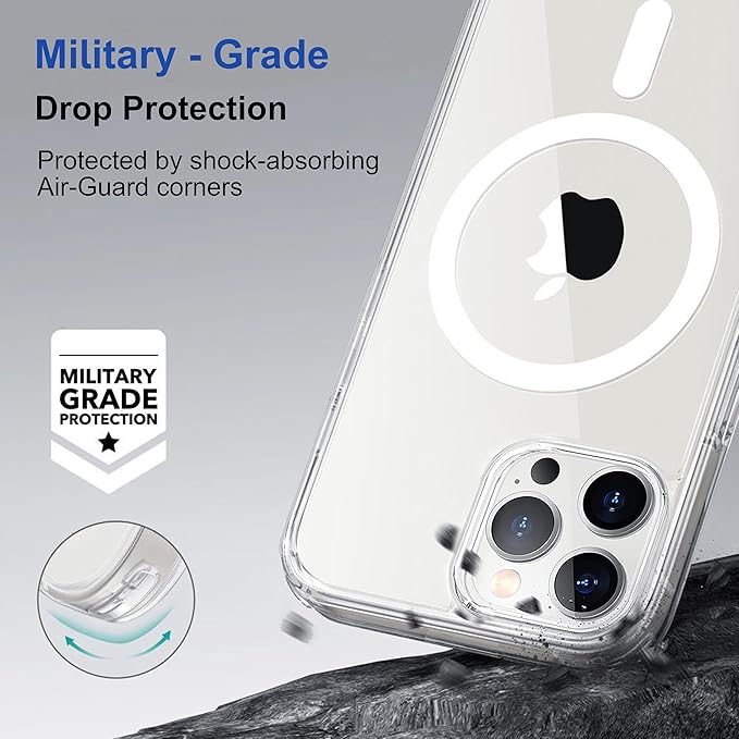 Apple iPhone 12 Pro Anti Yellow Clear Magsafe Back Case Cover - White