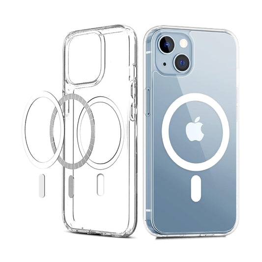 Apple iPhone 13 Anti Yellow Clear Magsafe Back Case Cover - White