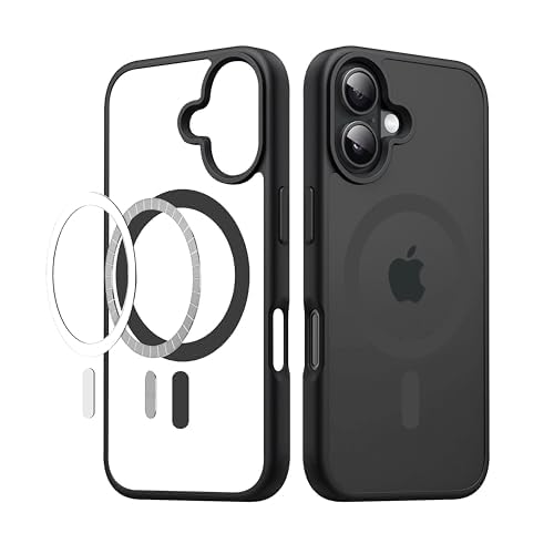 Apple iPhone 16 Plus Anti Yellow Clear Magsafe Back Case Cover - Black