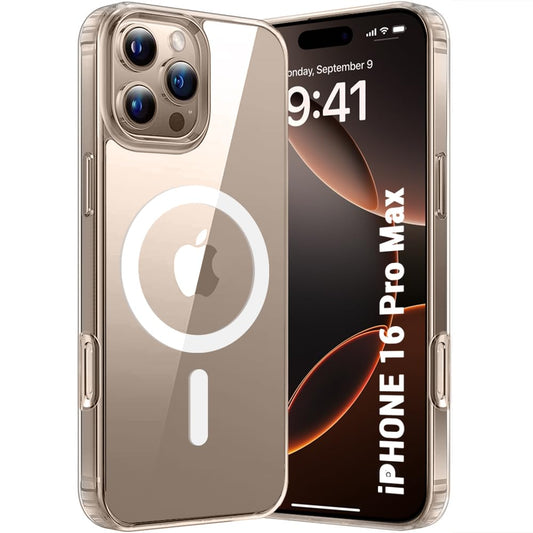 Apple iPhone 16 Pro Max Anti Yellow Clear Magsafe Back Case Cover - White
