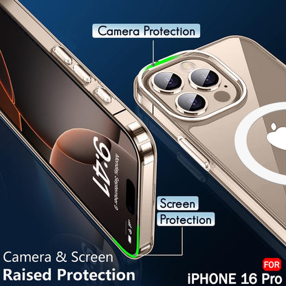 Apple iPhone 16 Pro Anti Yellow Clear Magsafe Back Case Cover - White