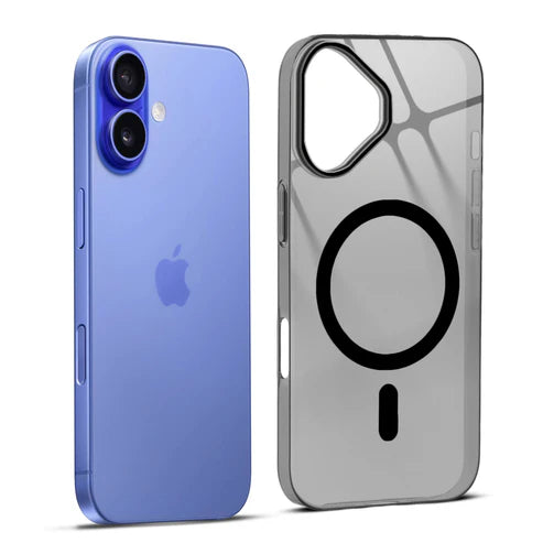 Apple iPhone 16 Premium Crystal Clear Anti-Yellowing Wireless Charging Support Case - Crystal Black
