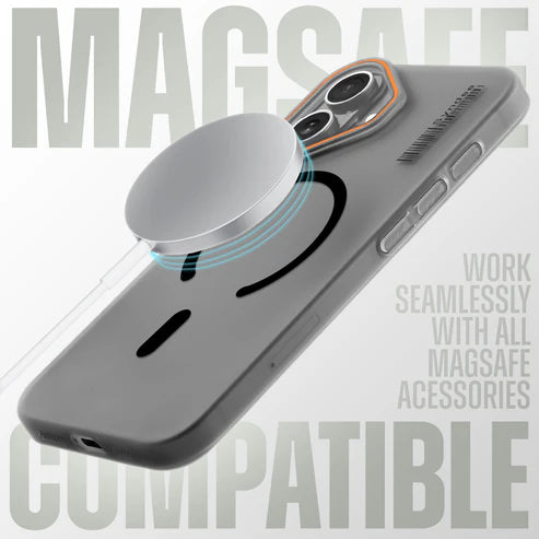 Apple iPhone 17 Premium Magnetic Frosted Ultra Slim Back Case - Frosted Grey