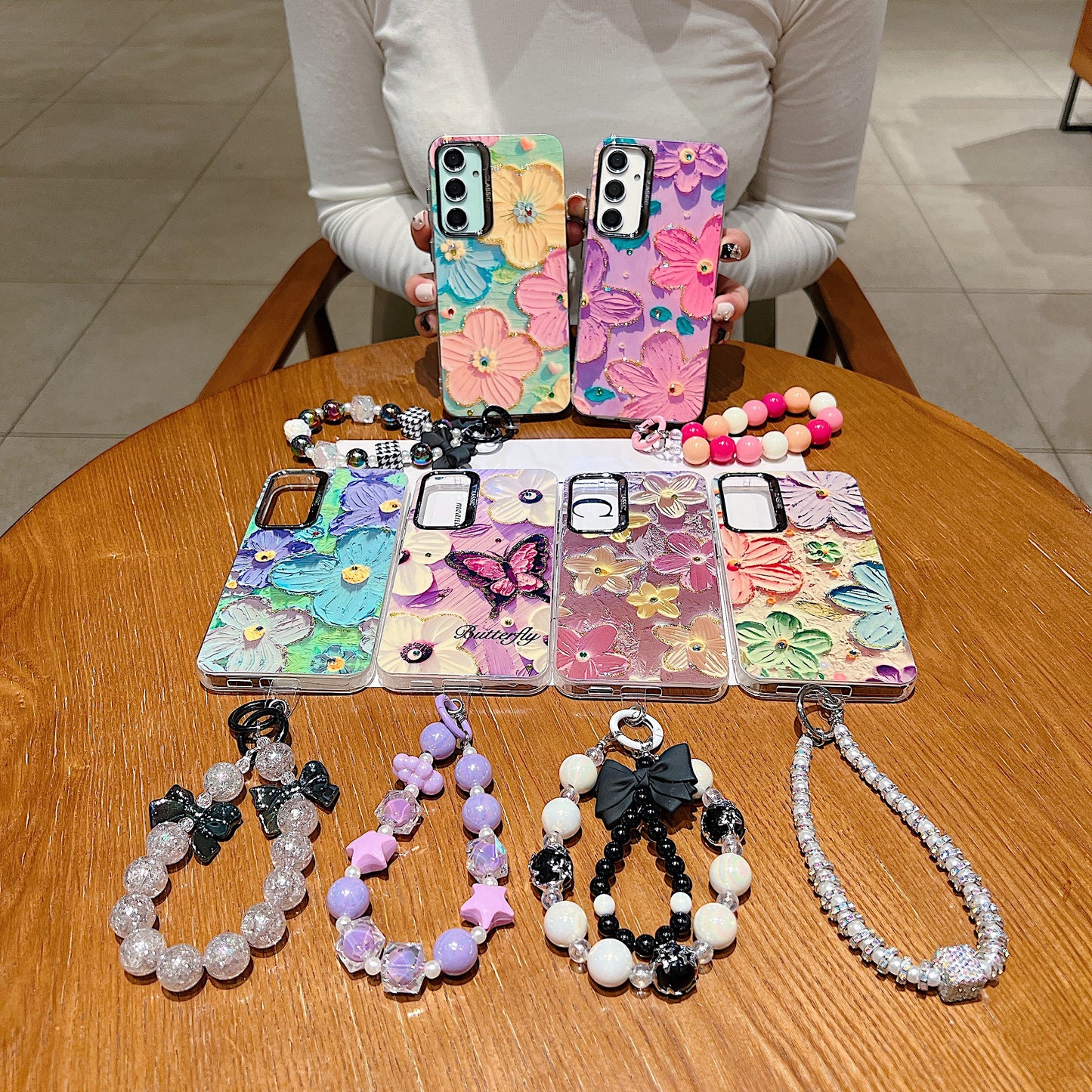 Samsung A35 5G 3D Hot Trending Charms Rhinestone Flowers case - Pattern 3