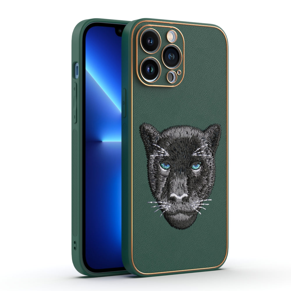 Apple iPhone 13 Pro Max Premium Embroidery Leather case - Pattern 9
