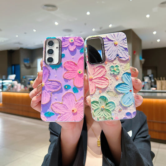 Samsung A55 5G 3D Hot Trending Rhinestone Flowers case - Pattern 3