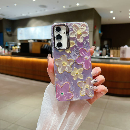 Samsung A35 5G 3D Hot Trending Rhinestone Flowers case - Pattern 1