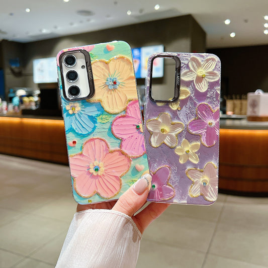Samsung A15 5G 3D Hot Trending Rhinestone Flowers case - Pattern 1