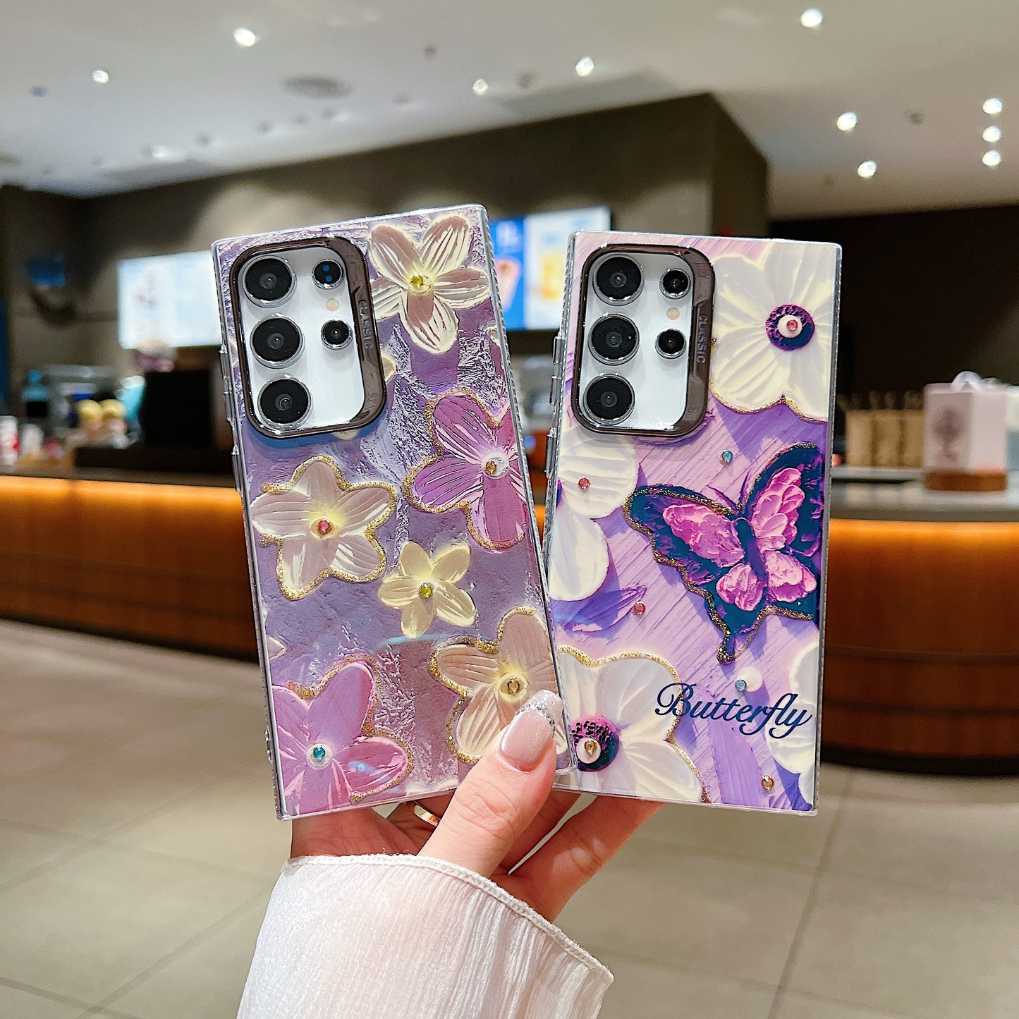 Samsung S22 Ultra 5G 3D Hot Trending Rhinestone Flowers case - Pattern 6