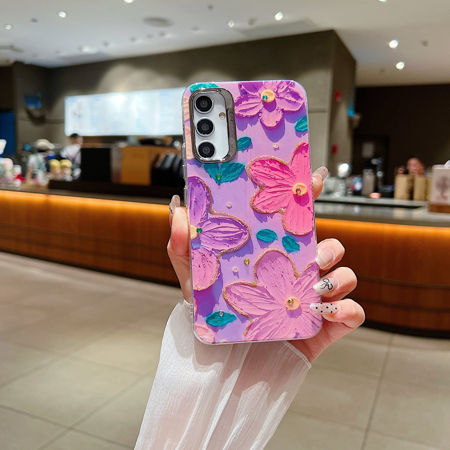 Samsung A34 5G 3D Hot Trending Rhinestone Flowers case - Pattern 3