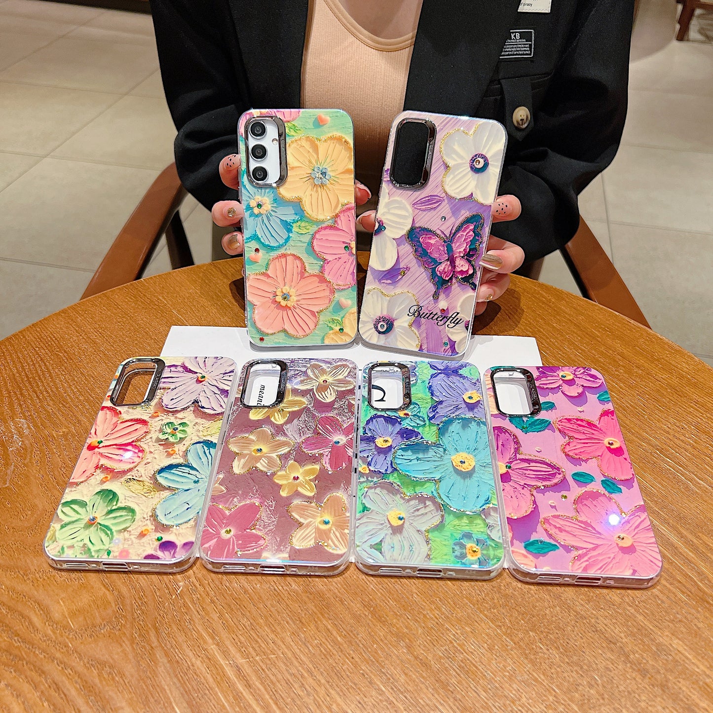 Samsung A54 5G 3D Hot Trending Rhinestone Flowers case - Pattern 5