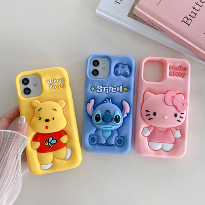 Apple iPhone 11/12 Stitch Pop Sockets Soft Silicone cases (Stitch)