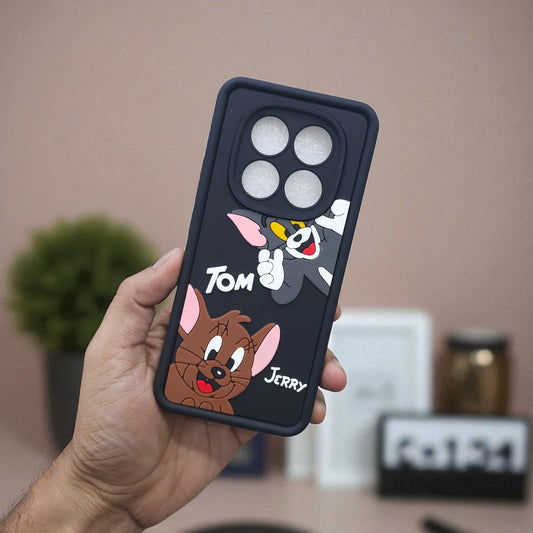 Redmi Note 14 Pro Plus 5G Tom & Jerry Soft Silicone Cute 3D Cartoon Back Cover Case - Tom & Jerry
