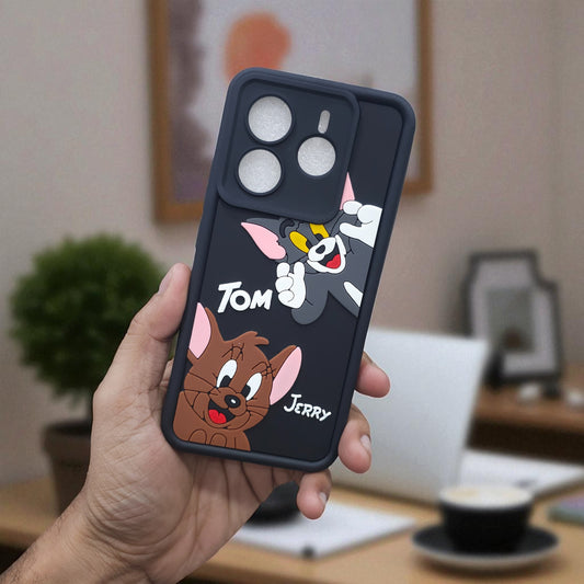 Redmi Note 14 5G Tom & Jerry Soft Silicone Cute 3D Cartoon Back Cover Case - Tom & Jerry