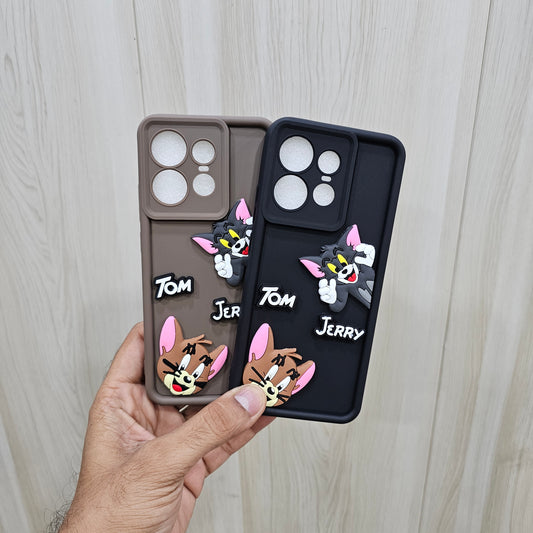 (Pack of 2) Motorola Moto Edge 50 Pro 5G Soft Silicone tom & jerry Back Cover Case - Combo 3