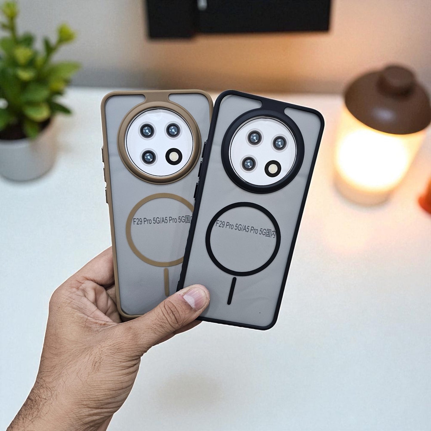 (Pack of 2) Oppo F29 Pro 5g Magsafe Printed Metal Buttons Back Case Cover - Combo 2
