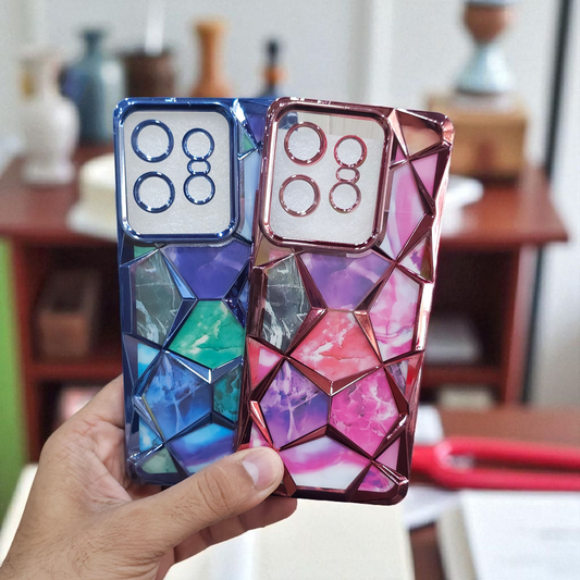 (Pack of 2) Motorola Moto Edge 50 Pro Gradient Glitter Daimond Back Case Cover - Combo 2