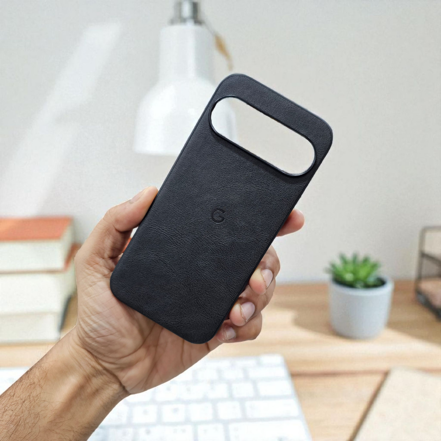 Google Pixel 9 5g Premium Leather Back Case Cover - Black