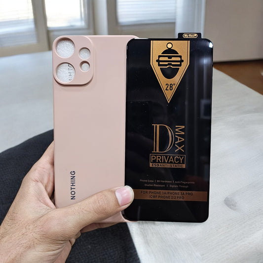 (combo pack)Nothing Cmf Phone 2 Pro Soft Silicone Case + Fingerprint Tempered Glass - Peach