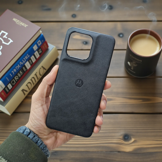 Motorola Moto G67 Power / G57 Power 5g Premium Leather Back Case Cover - Black