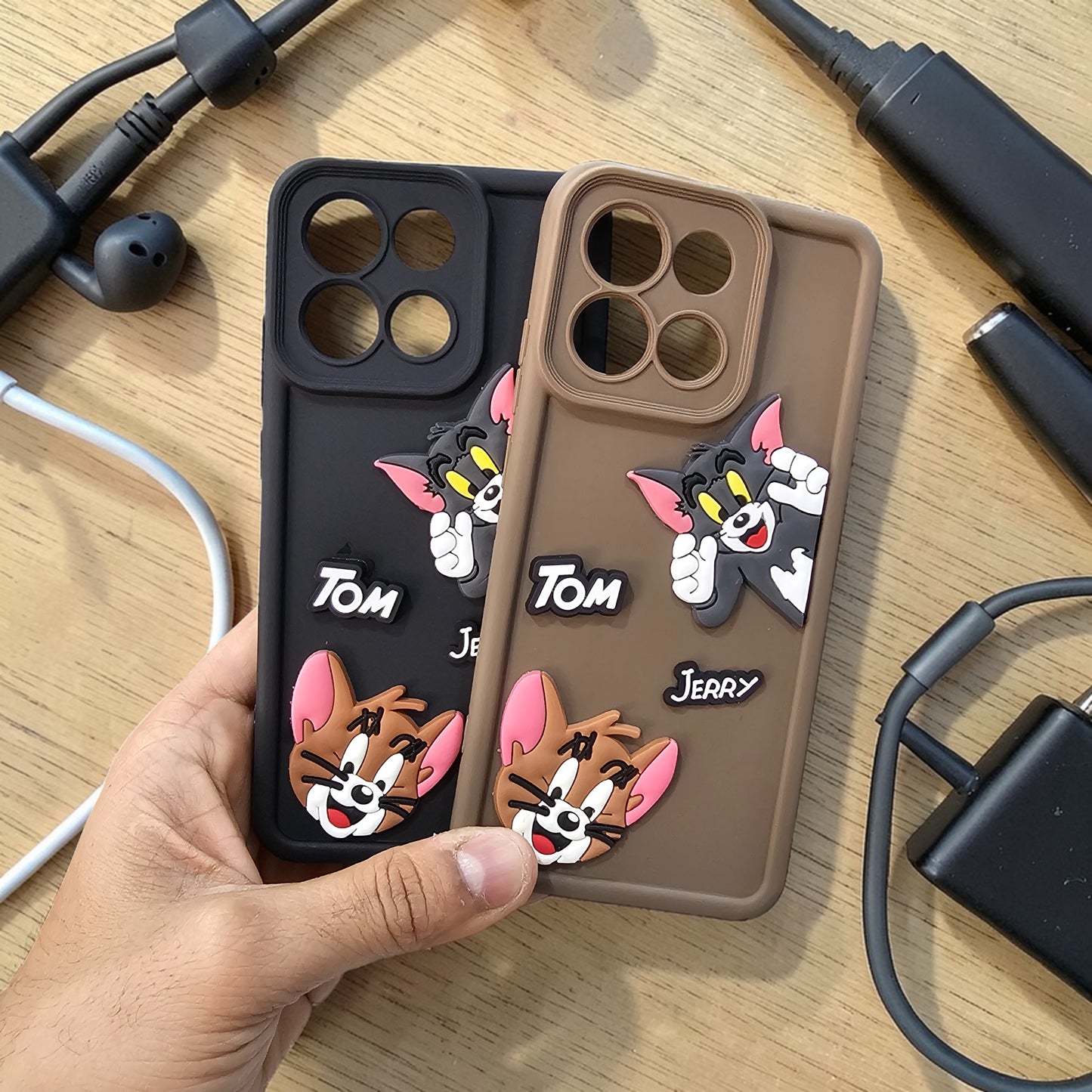 (Pack of 2)Motorola Moto G86 Power 5G Soft Silicone tom & jerry Back Cover Case - Combo 1