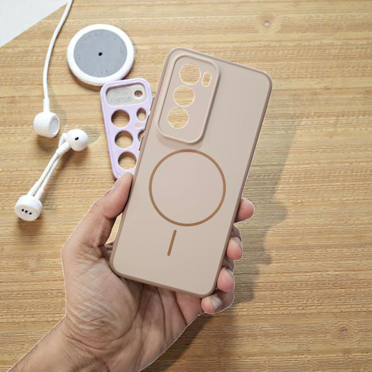 Oppo Reno 12 Pro 5g Premium Magsafe Printed Candy Color Back Case - Brown