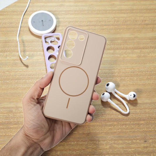 Vivo T3/Y200E 5g Premium Magsafe Printed Candy Color Back Case - Brown