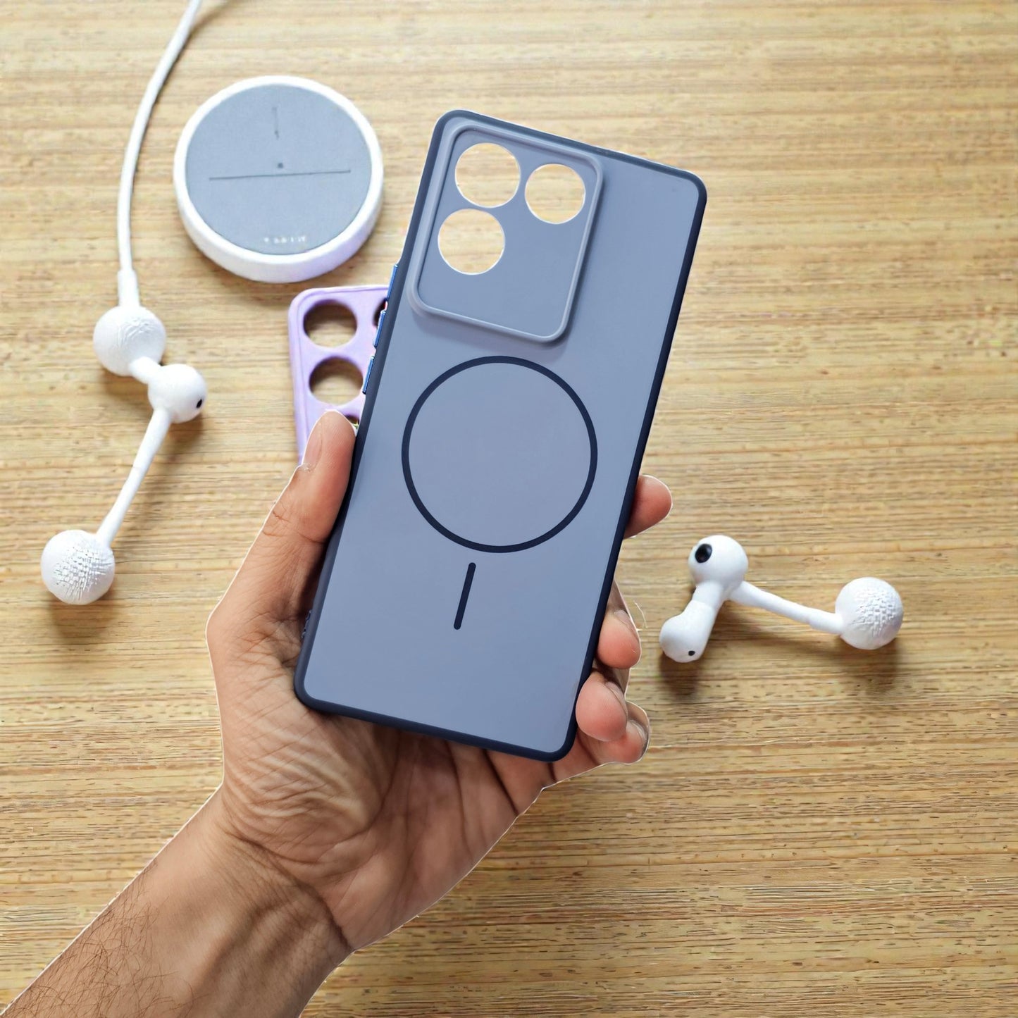 Vivo T2 Pro 5g Premium Magsafe Printed Candy Color Back Case - Blue