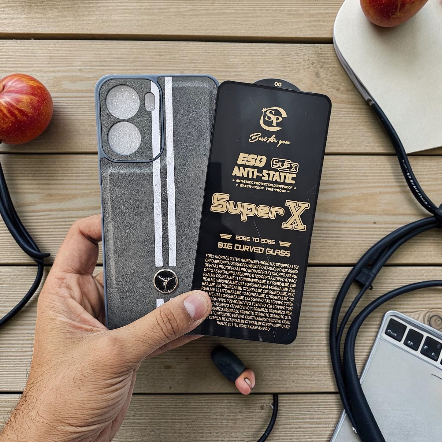 (Free Tempered)(Free Tempered)Redmi 15A 5g Premium Car Logo Leather Back Case Pouch - pattern 4