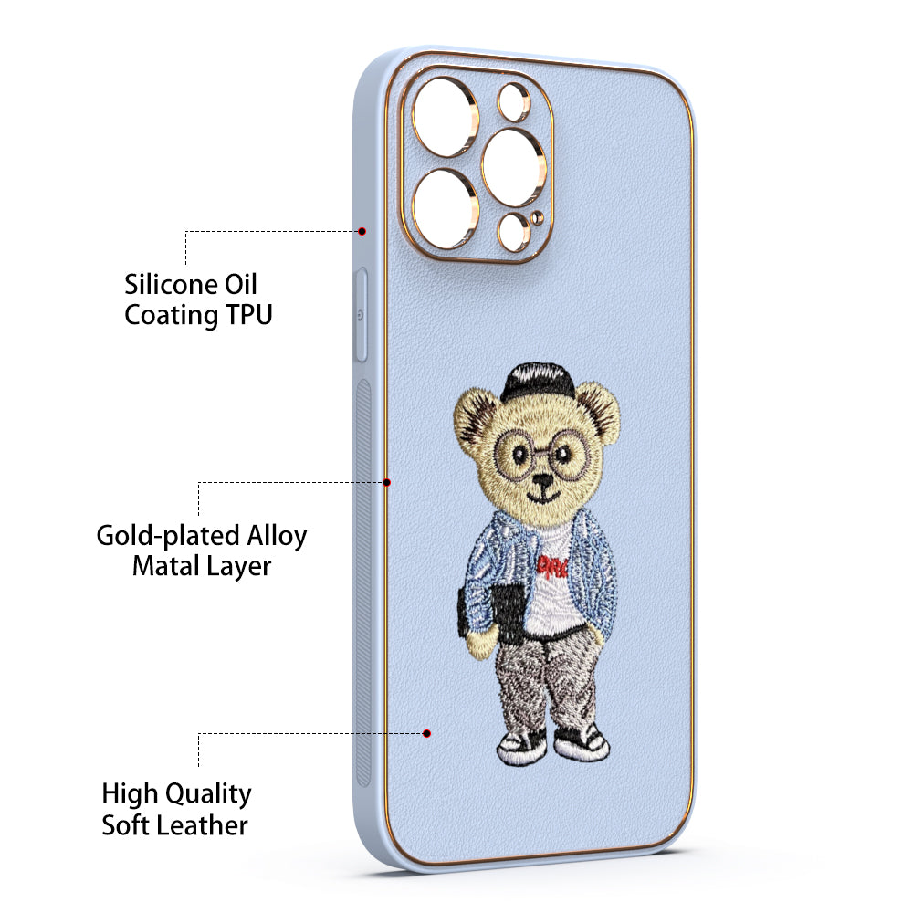 Apple iPhone 13 Pro Max Premium Embroidery Leather case - Pattern 1