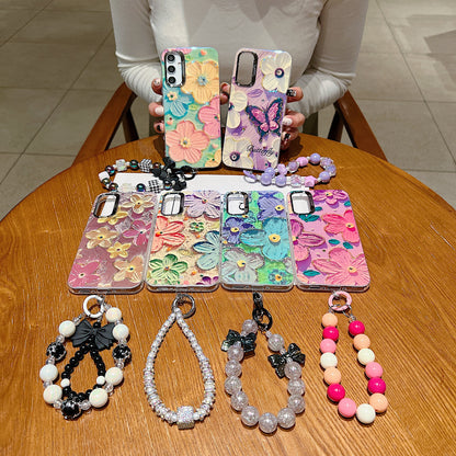 Samsung A34 5G 3D Hot Trending Charms Rhinestone Flowers case - Pattern 2