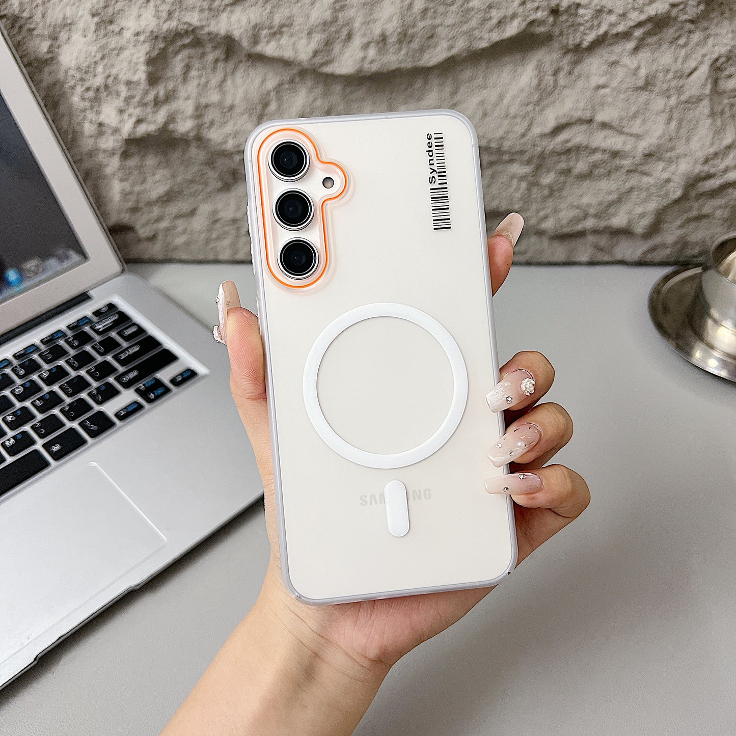 Samsung S25 FE 5G Premium Magnetic Frosted Ultra Slim Back Case - White