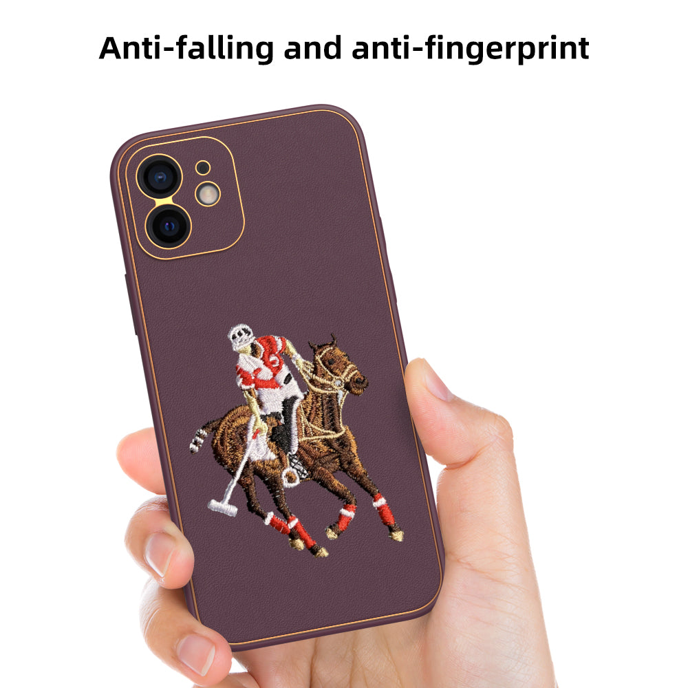 Apple iPhone 12 Premium Embroidery Leather case - Pattern 4