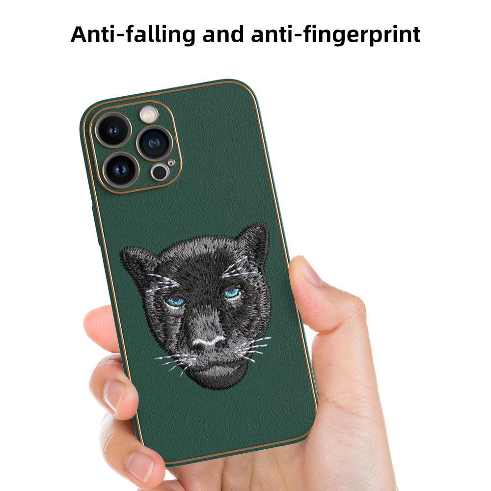 Apple iPhone 13 Pro Max Premium Embroidery Leather case - Pattern 10