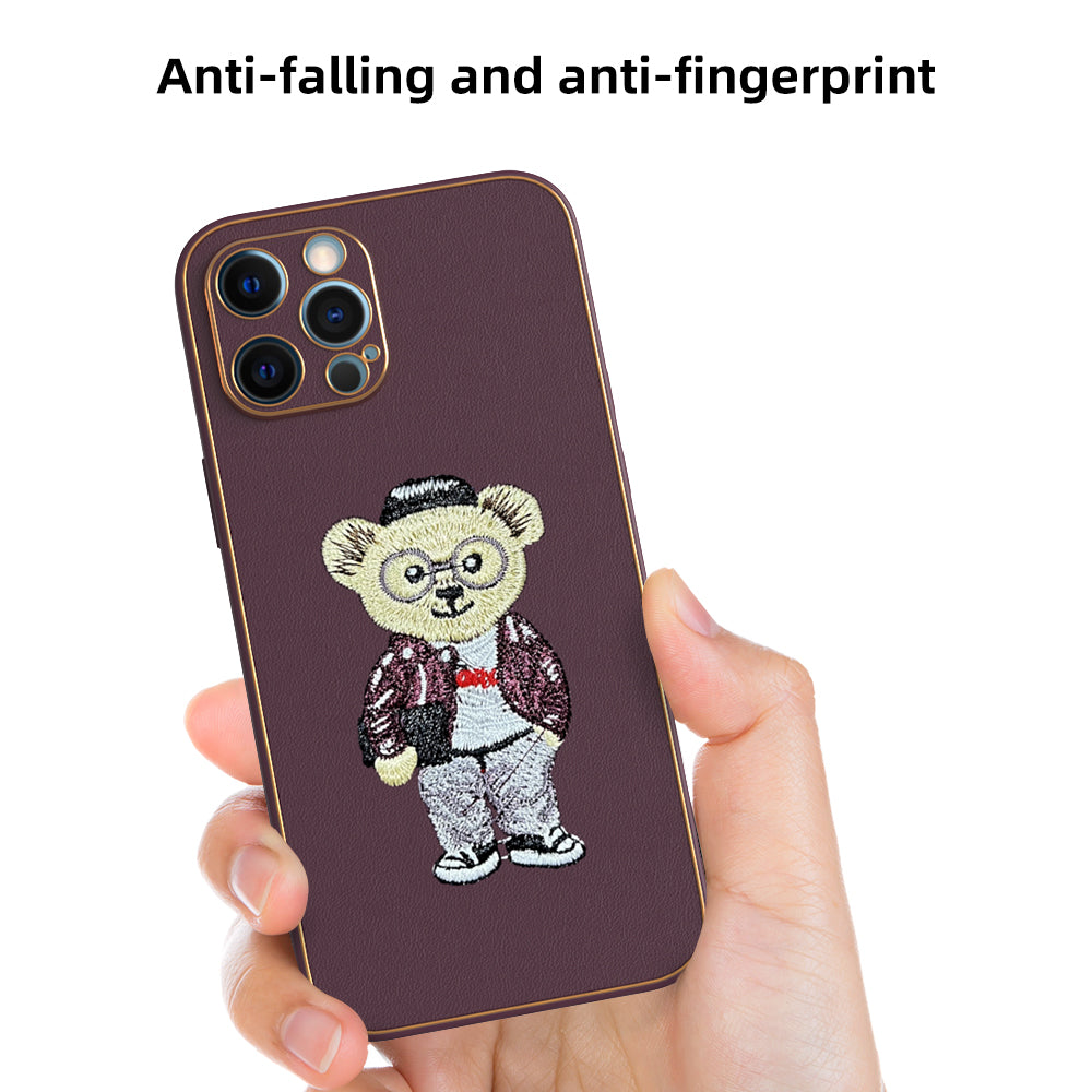 Apple iPhone 12 Pro Max Premium Embroidery Leather case - Pattern 12