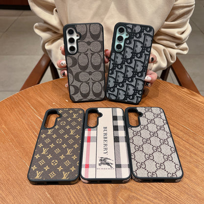 Samsung S23 FE 5g Luxury Branded Leather Designer Case - Burberry
