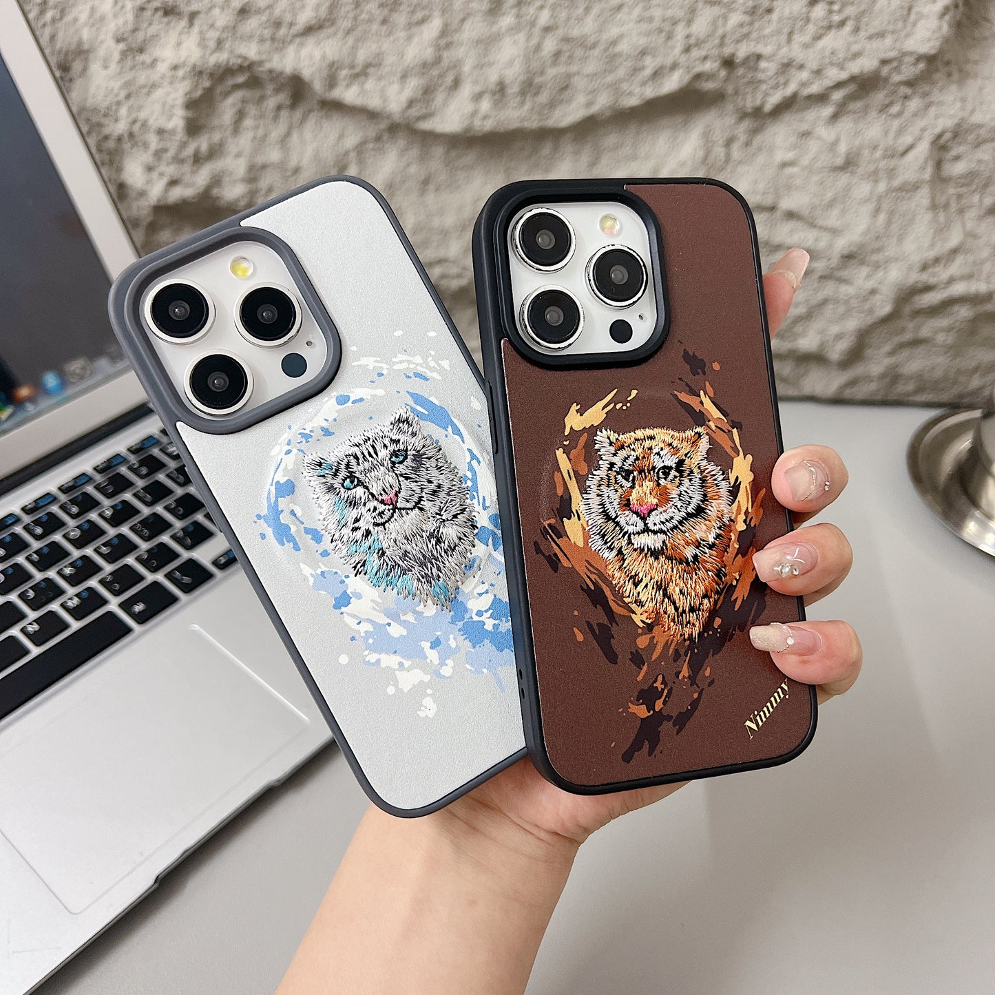 Apple iPhone Pro Series Premium US POLO Assn. Embroidery Leather case with Magsafe  - Tiger 1