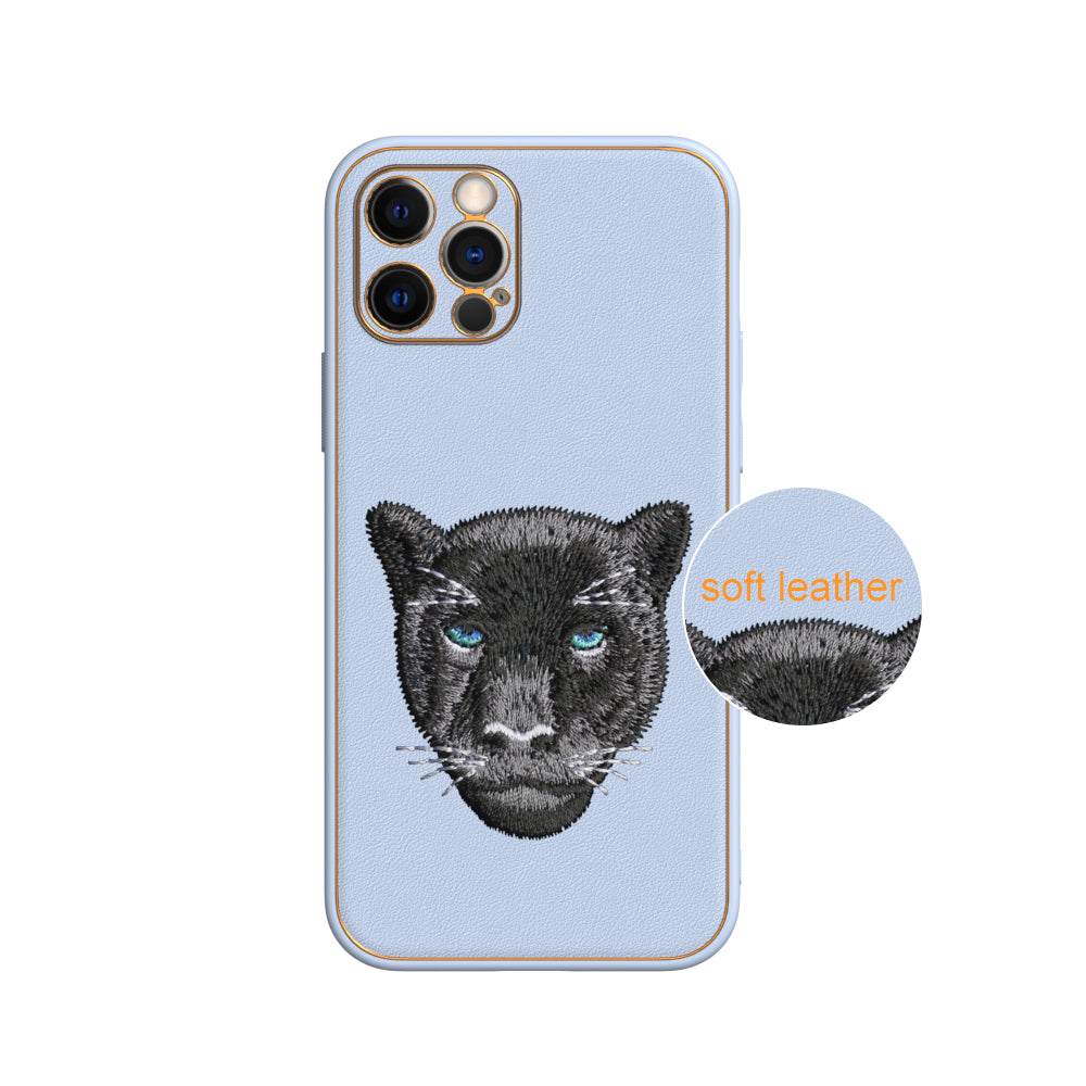 Apple iPhone 12 Pro Premium Embroidery Leather case - Pattern 1