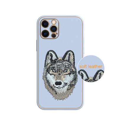 Apple iPhone 12 Pro Premium Embroidery Leather case - Pattern 3